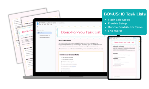 mockup - task lists